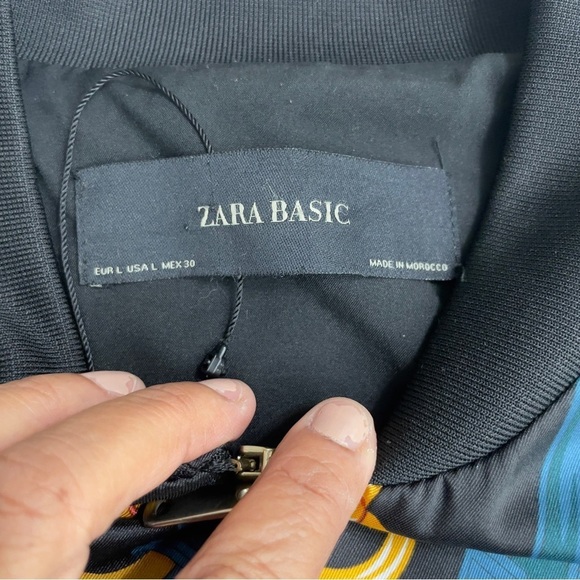 ZARA Chain Print Bomber Jacket L Bloggers' Fave! - Picture 8 of 14